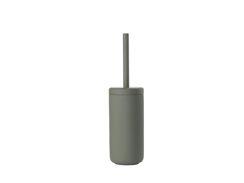 Brosse de toilette en grès vert olive