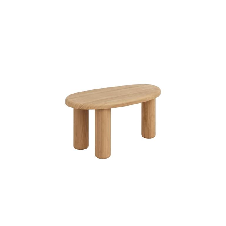 Petite table basse en pin massif verni couleur chêne 61