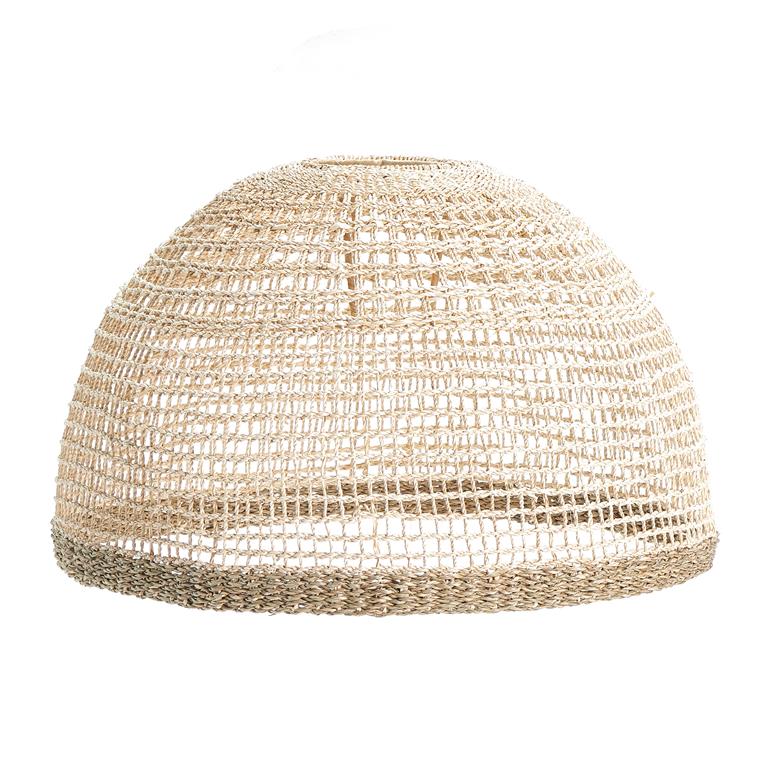 Abat-jour en feuille de palmier et posidonie Ø 50cm