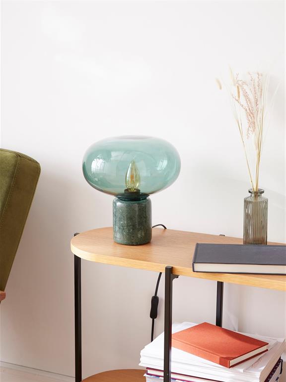 Lampe globe verre et marbre vert