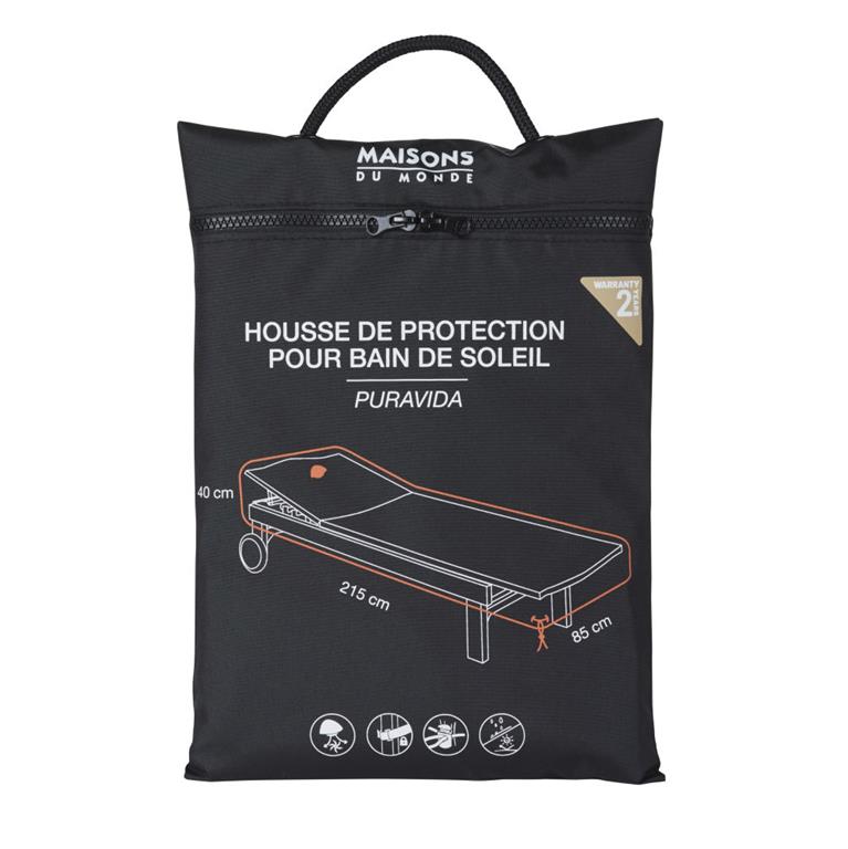 Housse de protection pour bain de soleil noire