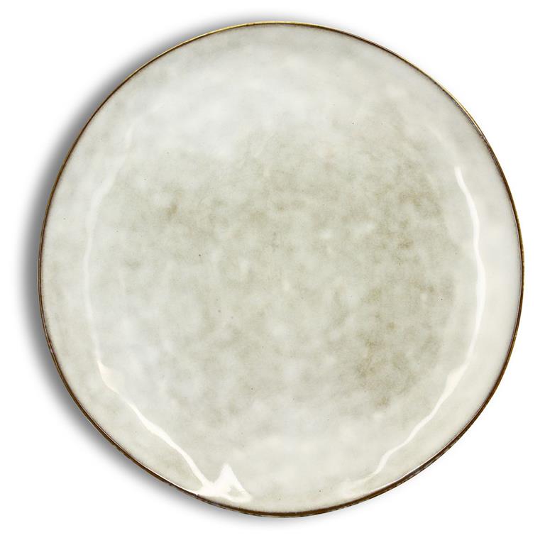 Lot de 6 assiettes plates en grès gris 27