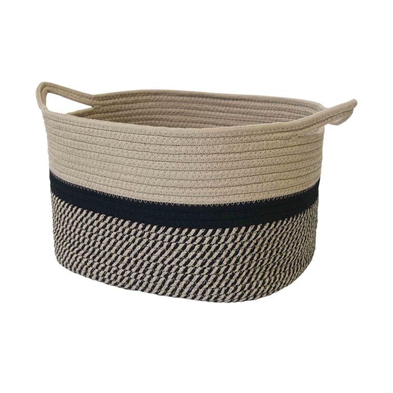 Panier de rangement en corde noir 34x28x24cm