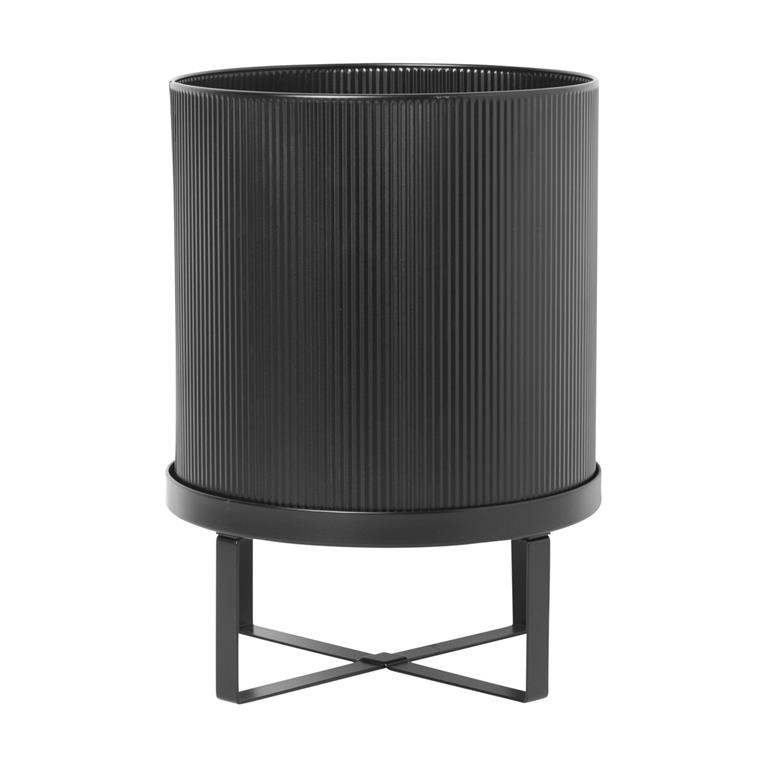 Grand cache-pot en acier noir Bau Pot - Ferm Living