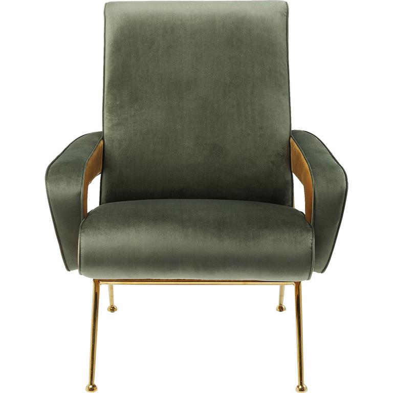 Fauteuil en velours vert
