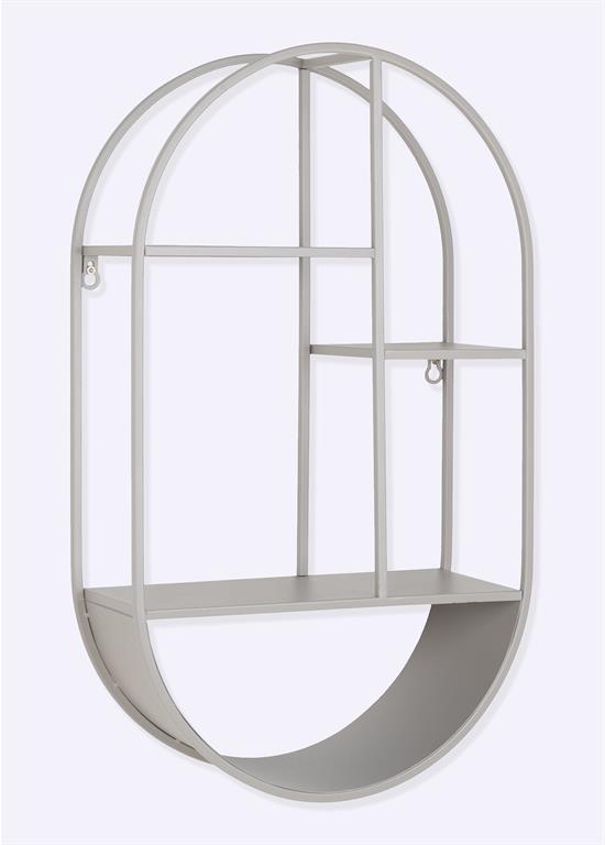 Étagère murale ovale graphique en acier House Nordic - HN-4201055 - Gris - Acier - Taille 