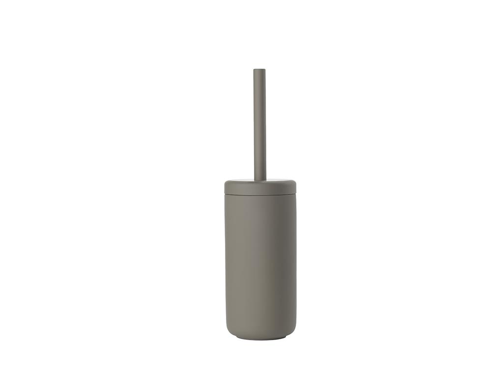 Brosse de toilette en grès taupe