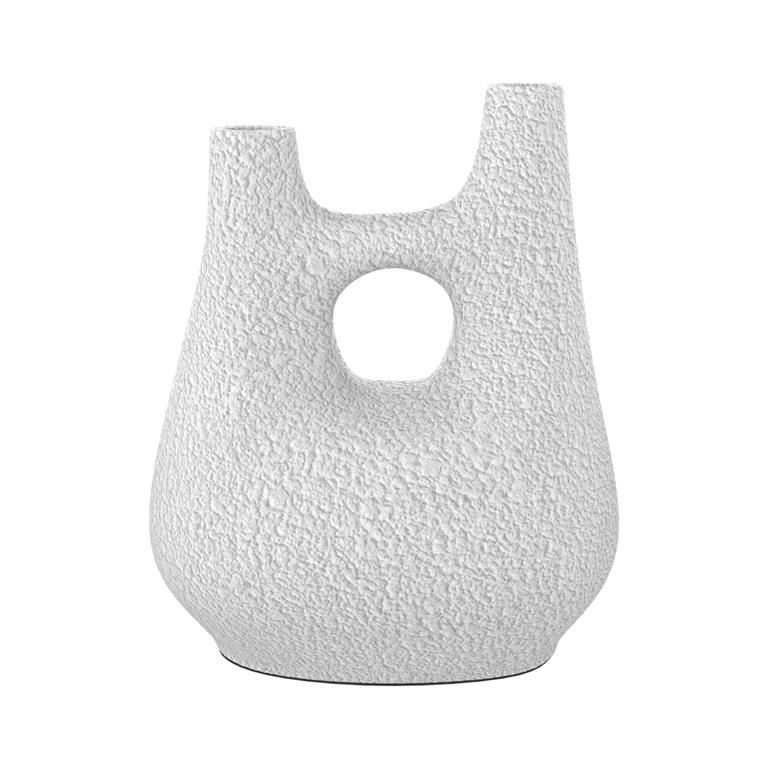 Vase décoratif blanc en terre cuite H42cm