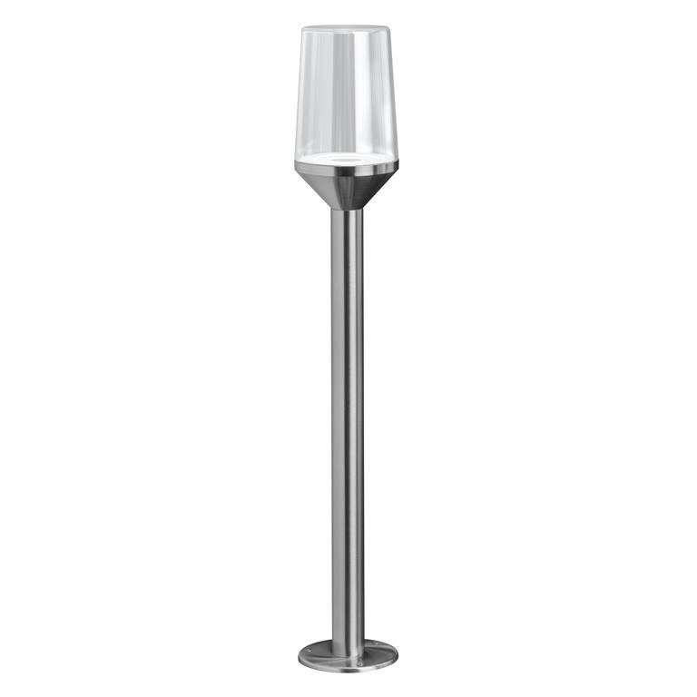 Borne extérieure lumineuse en acier inoxydable gris
