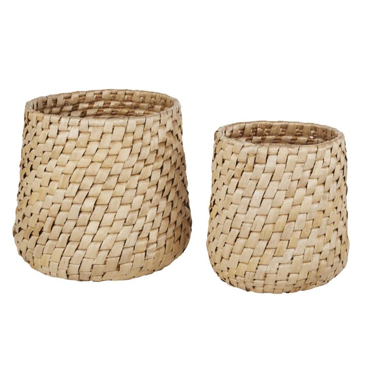 Paniers en écorce de banane beige 