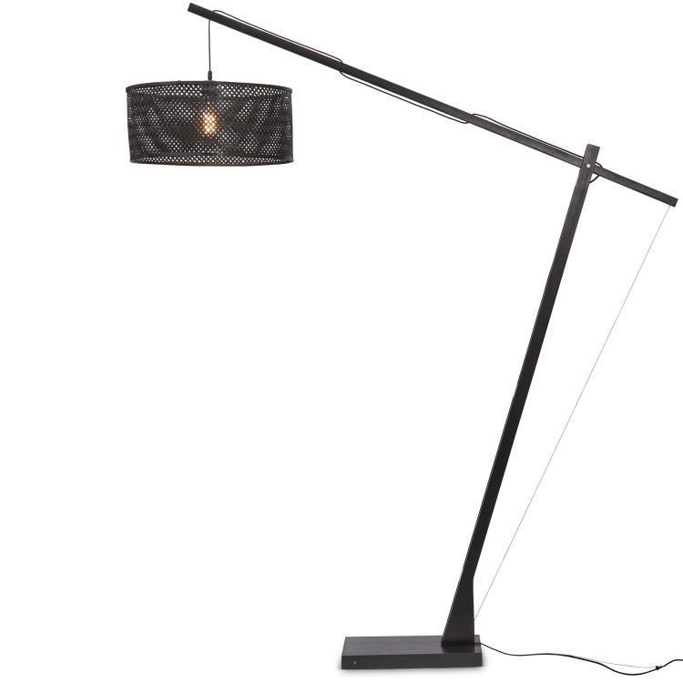 Lampadaire bambou noir Ø50cm