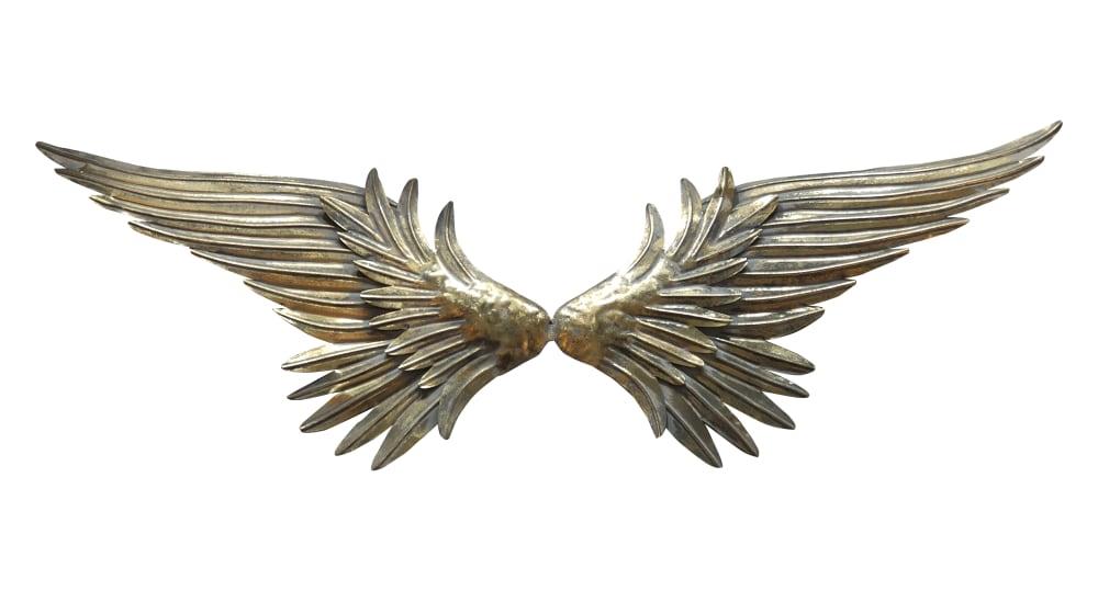 Déco murale métal doré ailes 92x5x34cm