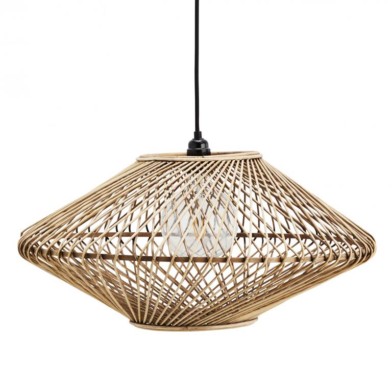 Lampe suspension trapèze en bambou