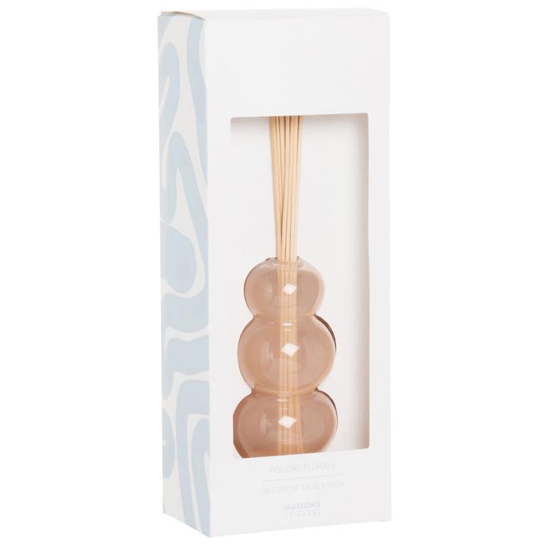 Diffuseur en verre rose parfum poudre florale 100ML