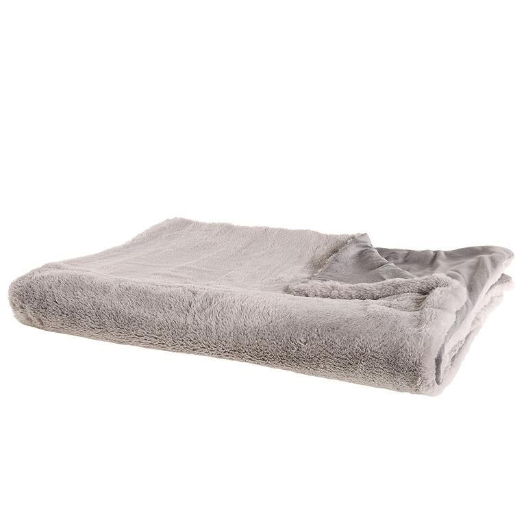 Couverture en polyester gris 220x200cm