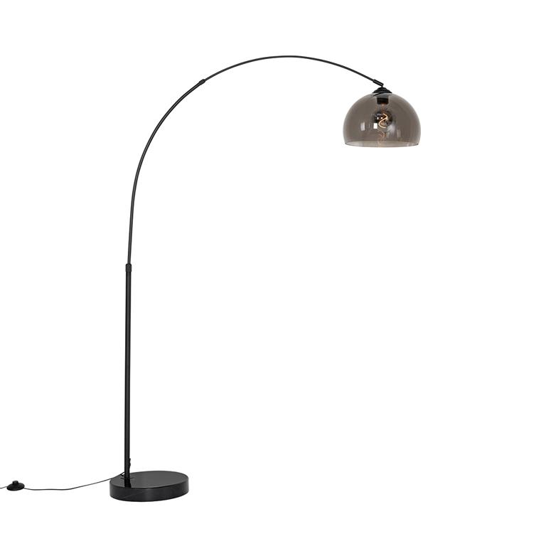 Lampadaire à arc en acier noir