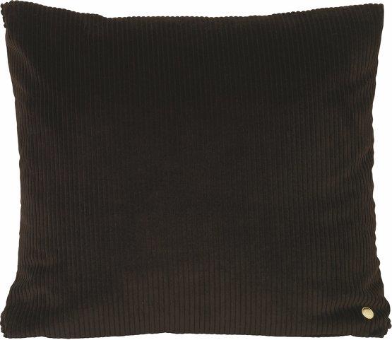 Coussin en velours côtelé chocolat 45 x 45 cm - Ferm Living