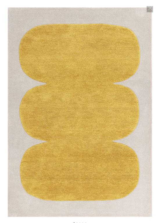 Tapis de salon moderne en laine jaune 160x230 cm