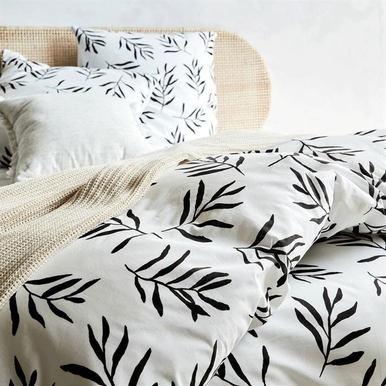 Housse de couette 240x220cm et 2 taies d'oreiller 63x63cm en coton - motifs branches d'aloyseALOYSE