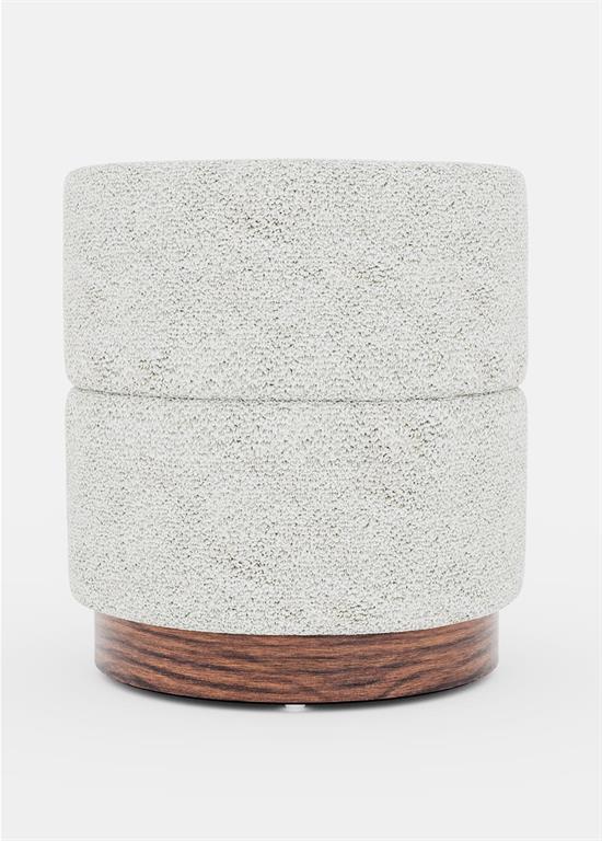 Pouf en textile avec base en bois Potiron Paris - POT-AUGUSTE