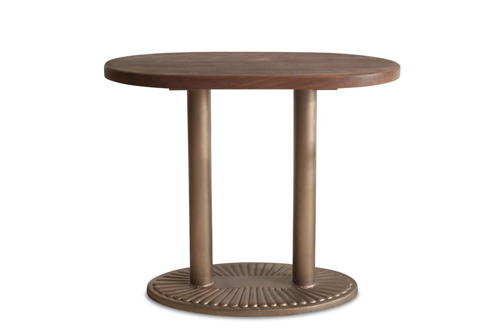 Console ovale en bois marron