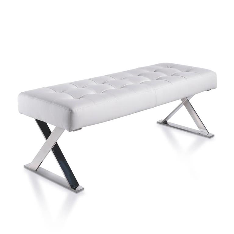 Banquette simili cuir et acier chromé