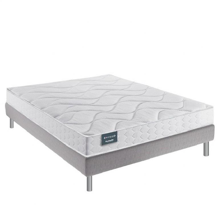 Ensemble Dunlopillo 160*200 cm EUGEN 1 18 cm matelas sommier déco jeu de 4 pieds gris