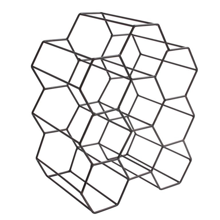 Casier à bouteilles filaire 9 bouteilles noir