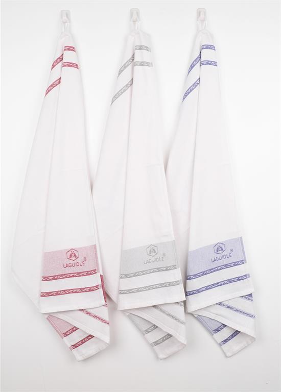 Torchons Pattern 50x70cm en coton Laguiole - 9270115 - Assortis Lot3 - Coton - Taille 