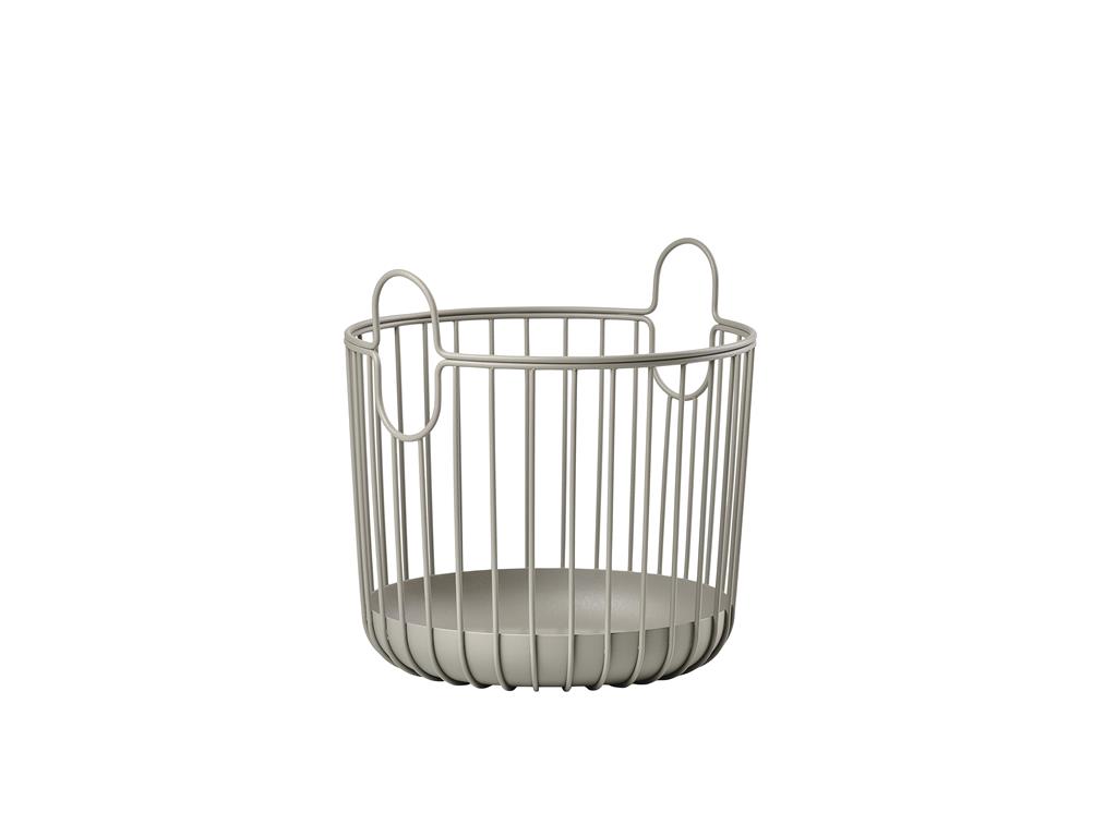 Panier en acier laqué taupe