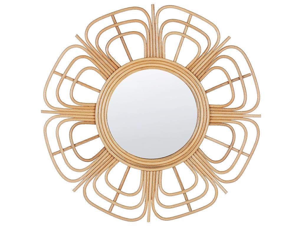 Miroir en rotin naturel 60x60