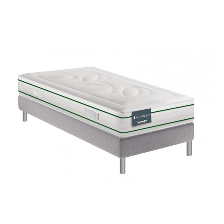 Ensemble Dunlopillo EUGEN 7 90 x 200 cm matelas 100% Latex 22 cm sommier à lattes fixe
