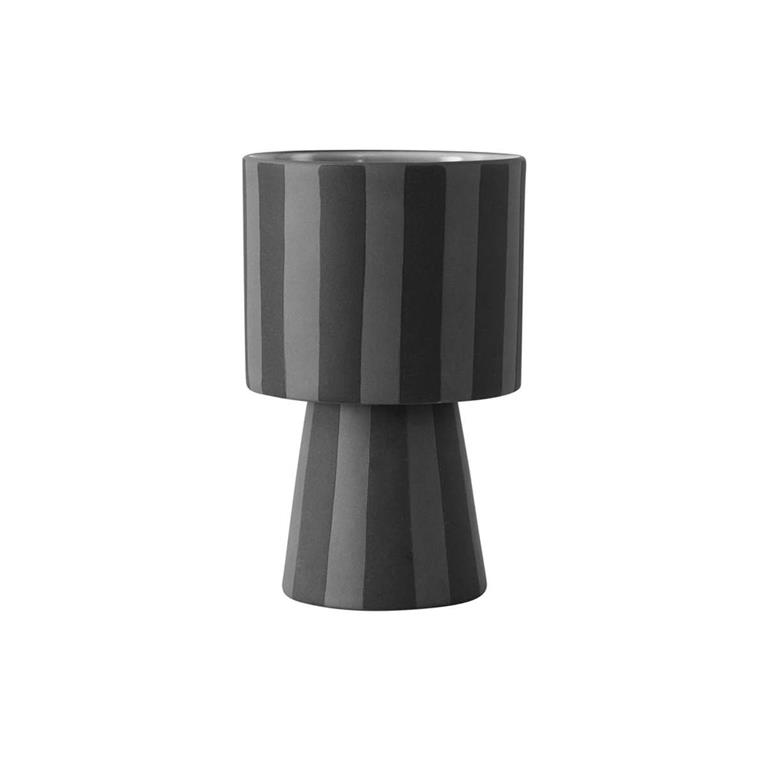 Pot gris en grès Ø10xH15cm