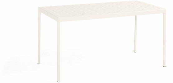 Table de jardin rectangulaire en acier beige 144 x 76 cm Balcony