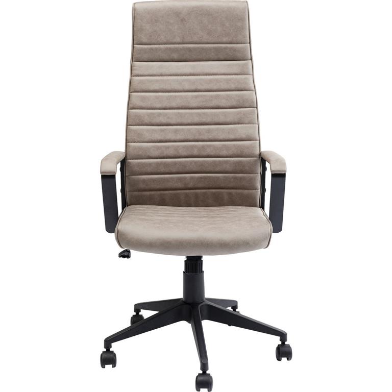 Chaise de bureau pivotante réglable à roulettes taupe haute