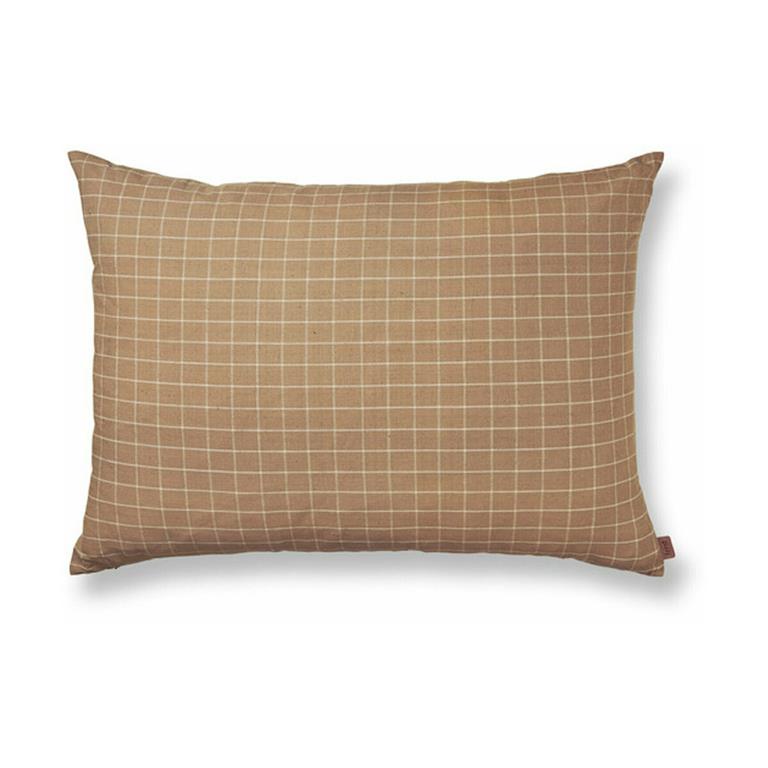 Coussin en coton marron à carreaux 60 x 40 cm Brown - Ferm Living