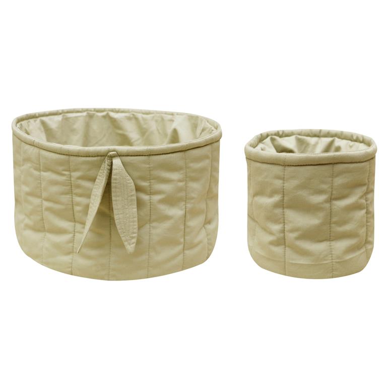 Lot de deux paniers matelassés - Bambie Olive 20x30x30 cm