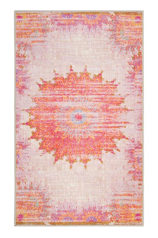 Tapis de bain vintage motif oriental multicolore 80x150