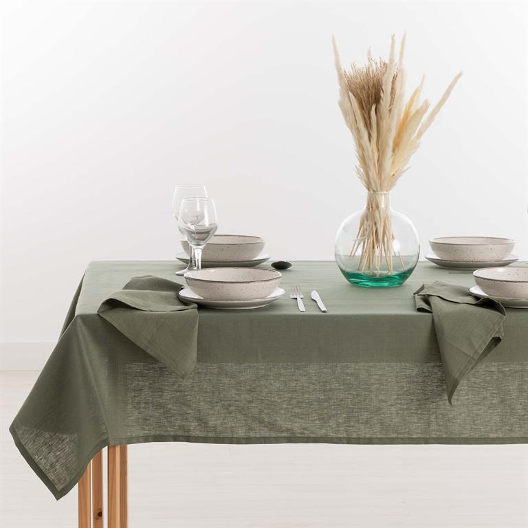 Nappe en lin Vert 350x150