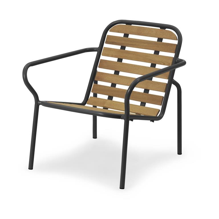Chaise lounge en acier et bois vert foncé Vig Robinia - Normann Copenhagen