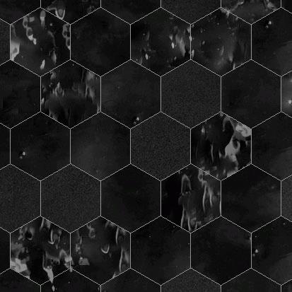 Zellige noirs forme hexagonale