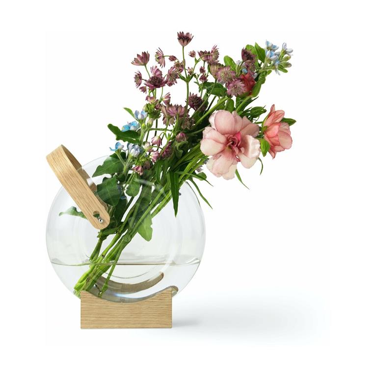 Vase en verre et bois Handle  - Mater