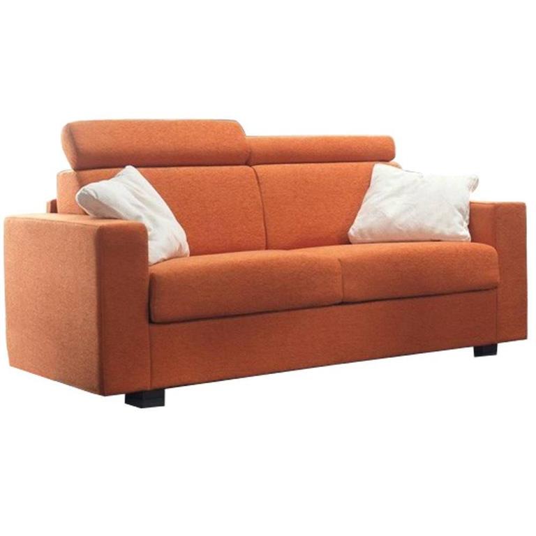 Canapé convertible express 140 FASTER matelas 14 cm tweed young orange