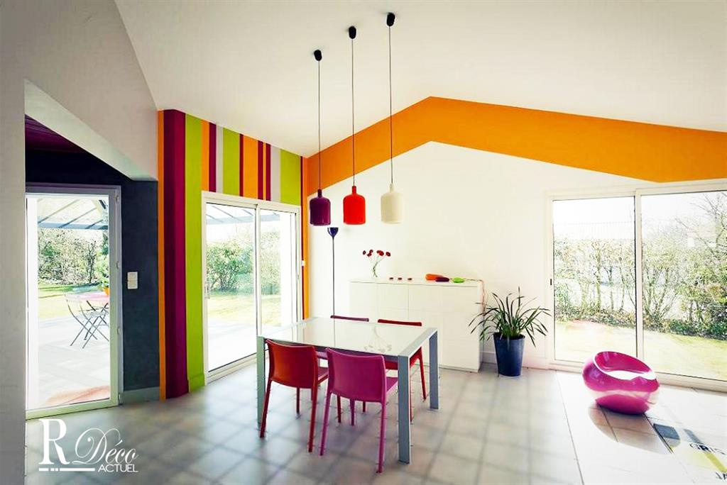 Salle à manger colorée 