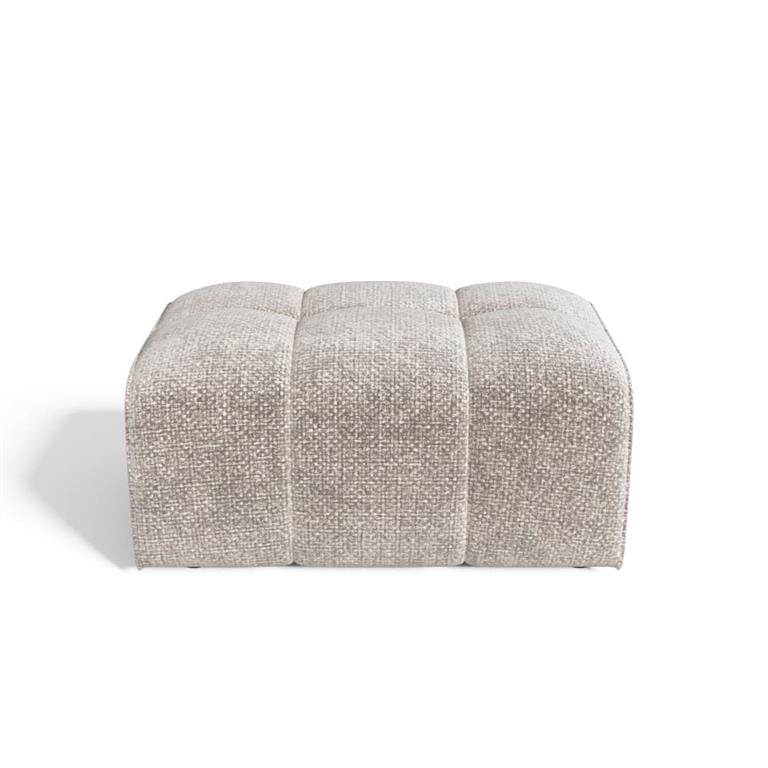 Pouf velours chenillé beige