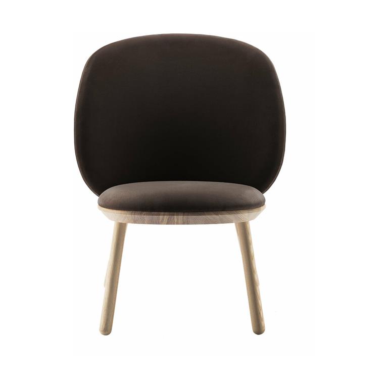 Fauteuil en velours marron Naïve - EMKO