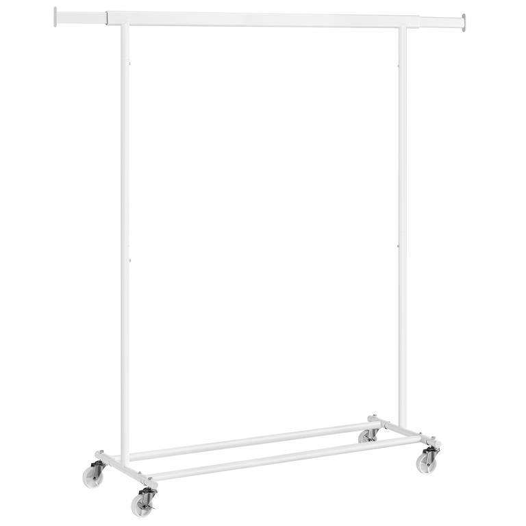 Portant à vêtements avec roulettes acier blanc