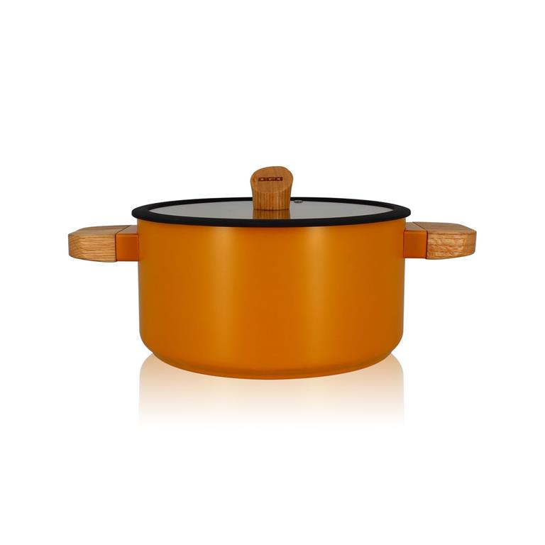 Faitout en revêtement céramique jaune 24cm - tous feux