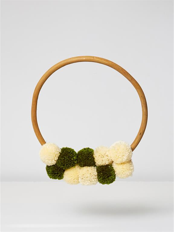 Couronne de pompons multicolore