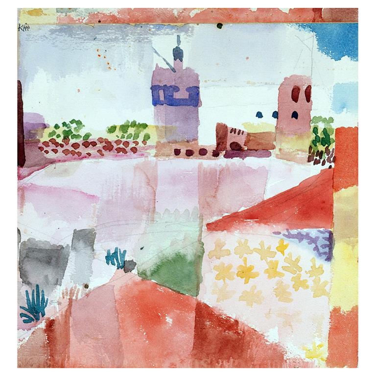 Tableau Hammamet et sa Mosquée Paul Klee 80x85cm